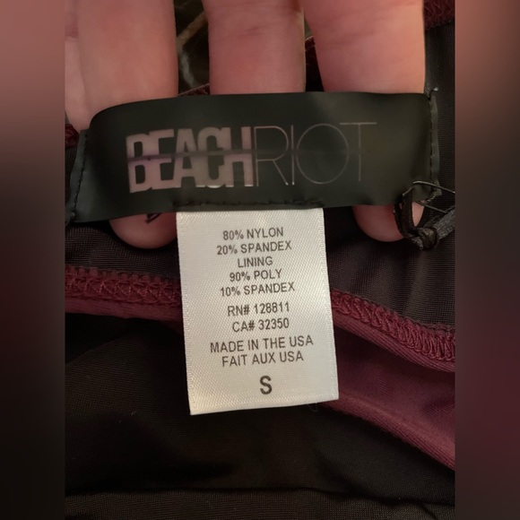 Free People Burgundy Bandeau Bikini Top Swimsuit Size S L Beach Riot Basic Cute - Picture 7 of 10